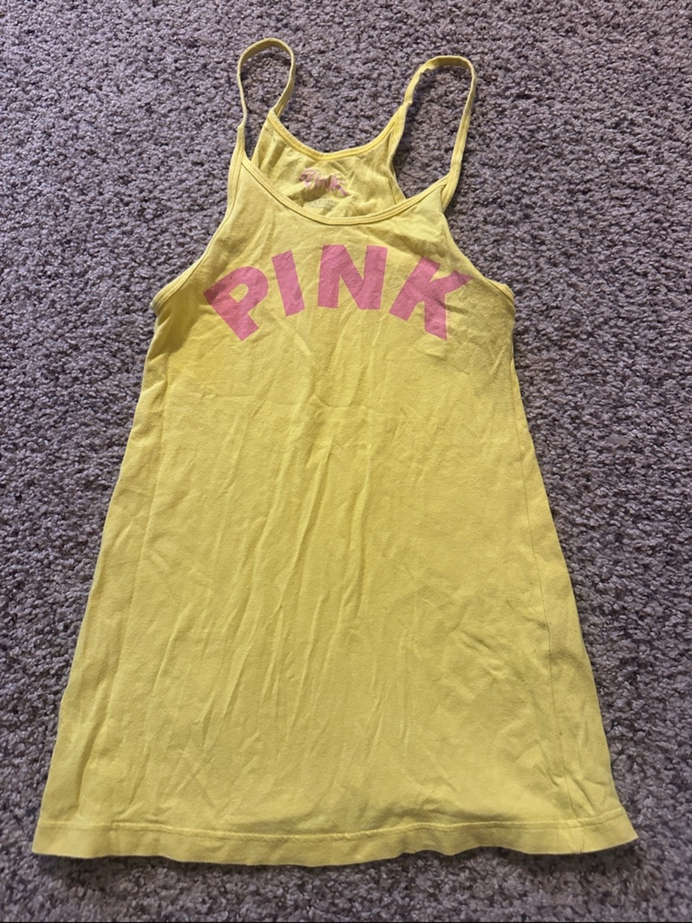PINK Yellow Tank with Pink Logo